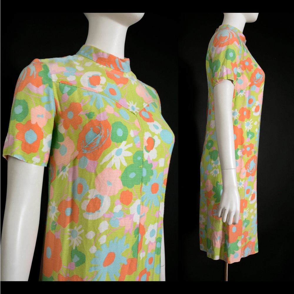 Vintage 60s Flower Power Dress - Picture 3 of 5